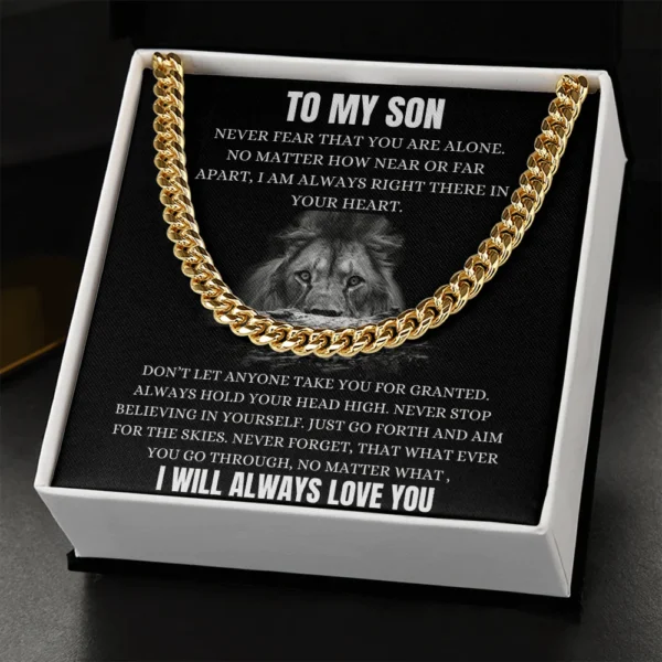 To My Son Cuban Link Chain